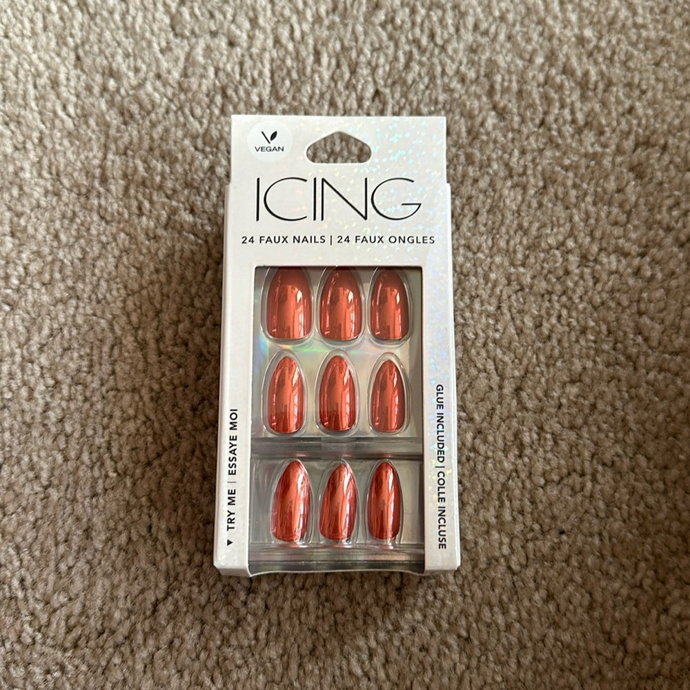 Cute nails in the brand icing